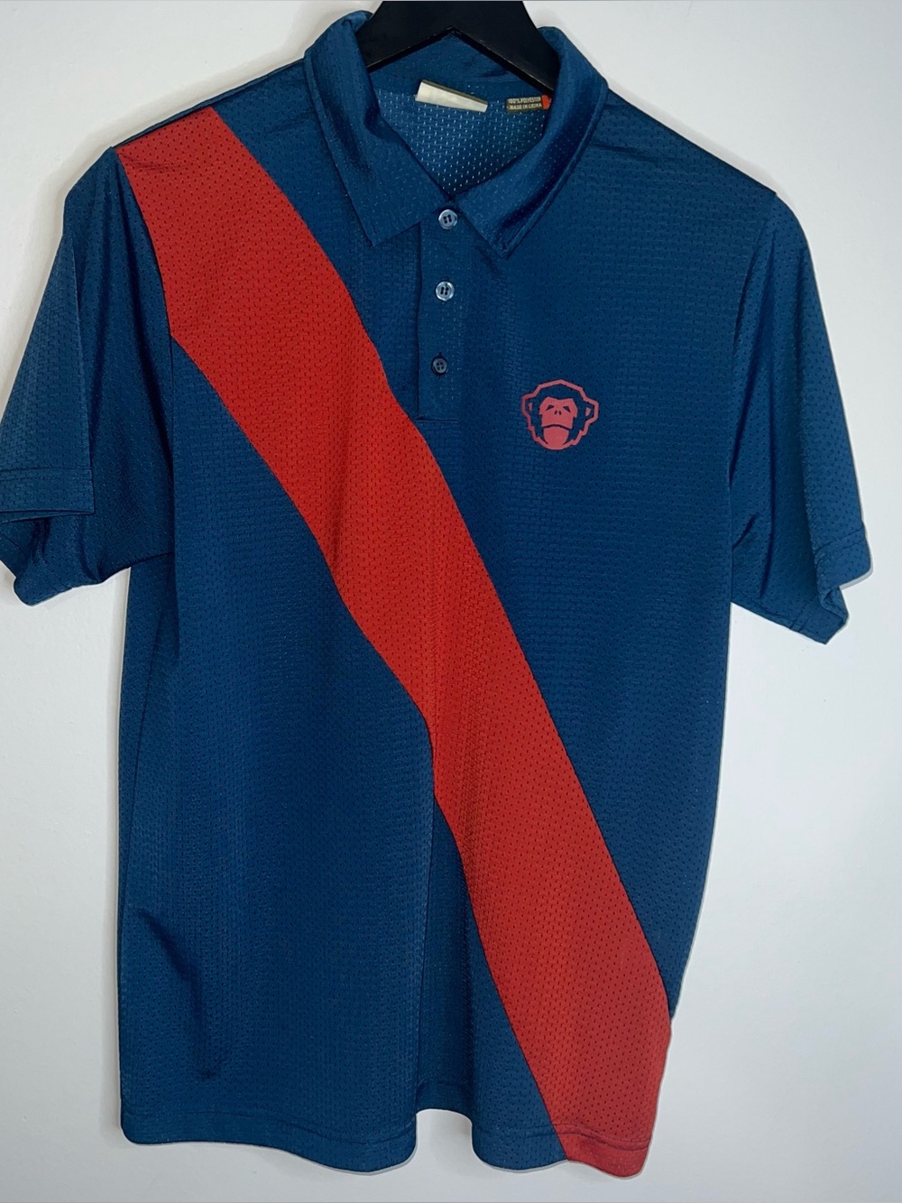 Howler Bros Magic Mesh Polo Shirt Mens Small Blue Red Performance